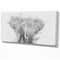 Designart - Black and White Elephant Sketch - Animals Painting Print on Wrapped Canvas